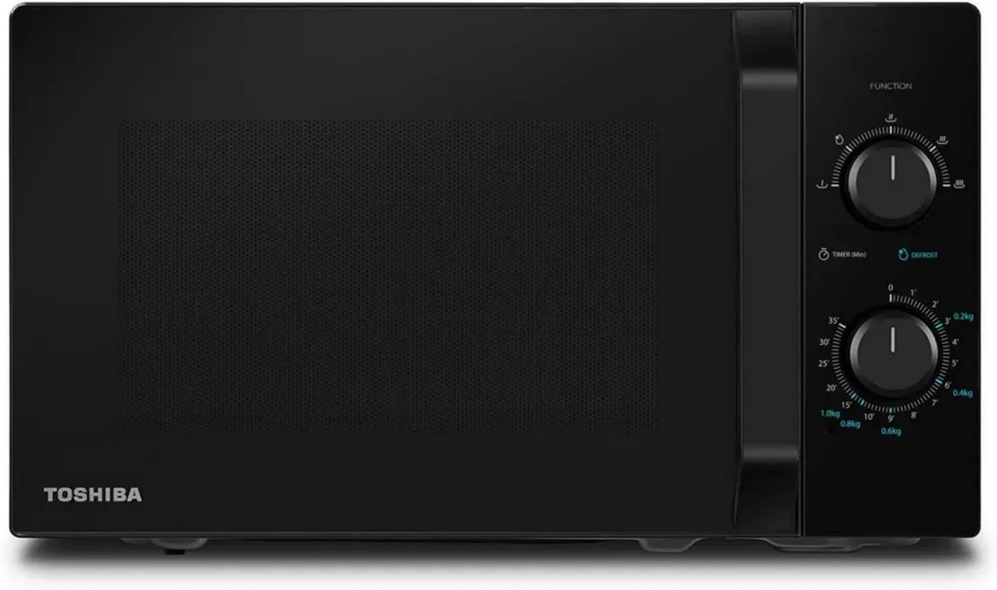 Four Micro-ondes Solo Toshiba 20L 800W, 5 Niveaux, Décongélation Rapide, Éclairage LED, Noir