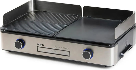 Plancha Électrique DOMO DO9259G – Barbecue de Table avec Double Surface de Cuisson et Thermostat Ajustable