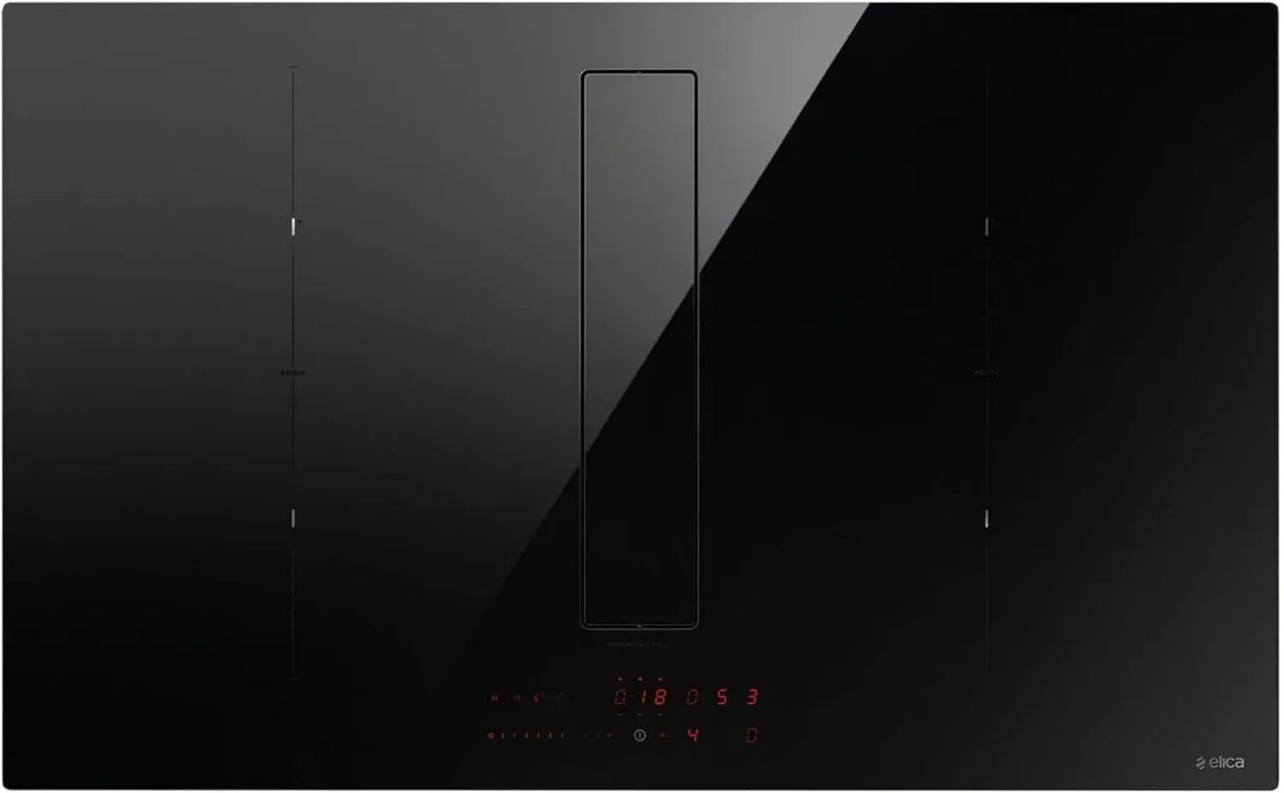 Elica NIKOLATESLA FIT XL - Plaque induction avec hotte intégrée, 83 cm, Noir